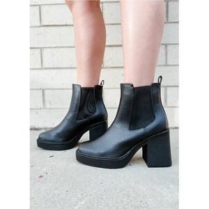 Mia Womens‎ Dru Faux Leather Booties Chelsea Boots Shoes Black Size 10 NEW